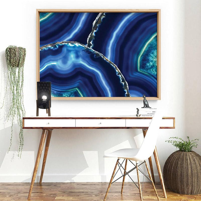 Agate Slice Geode Blues & Greens - Art Print - Ozark Home