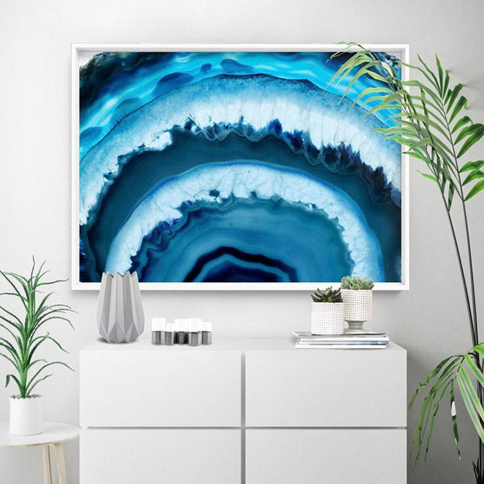 Agate Slice Geode Turquoise - Art Print - Ozark Home