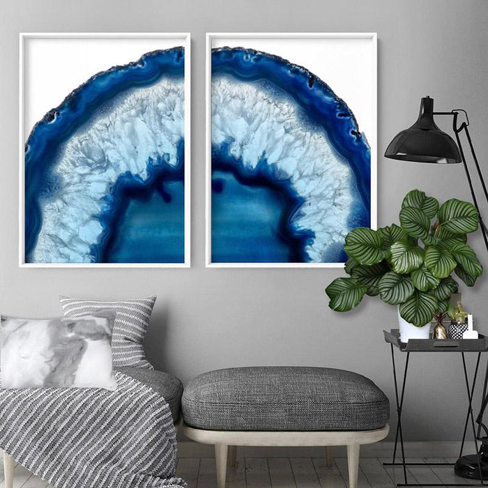 Agate Slice Geode Blues II - Art Print - Ozark Home