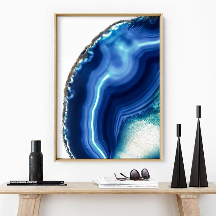 Agate Slice Geode Indigo I - Art Print - Ozark Home