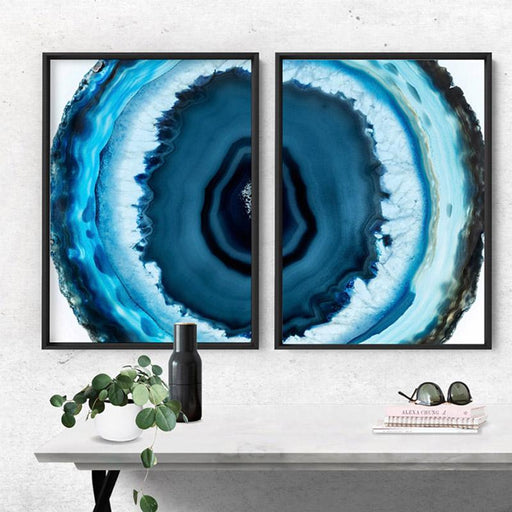 Agate Slice Geode Turquoise II - Art Print - Ozark Home