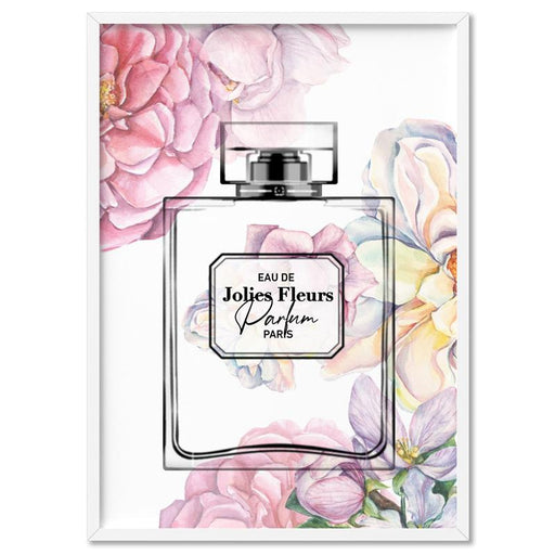 Pastel Rainbow Floral Perfume Bottle - Art Print - Ozark Home