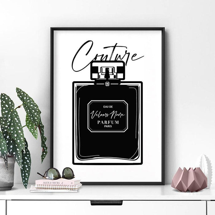 Black Scandi Perfume Bottle I - Art Print - Ozark Home