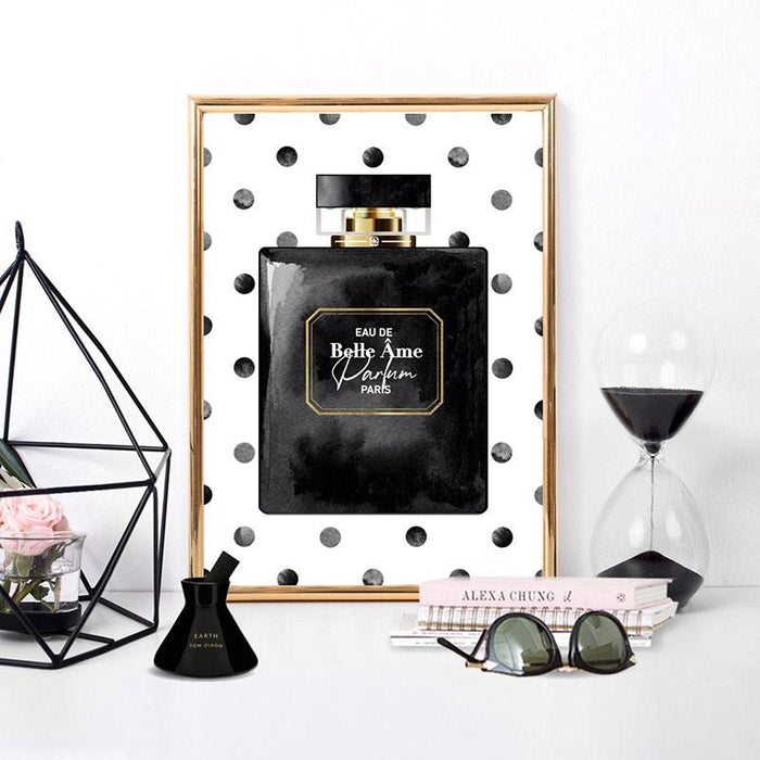 Watercolour Spot Perfume Bottle Black - Art Print - Ozark Home