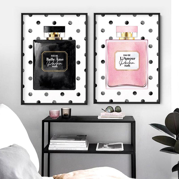 Watercolour Spot Perfume Bottle Black - Art Print - Ozark Home