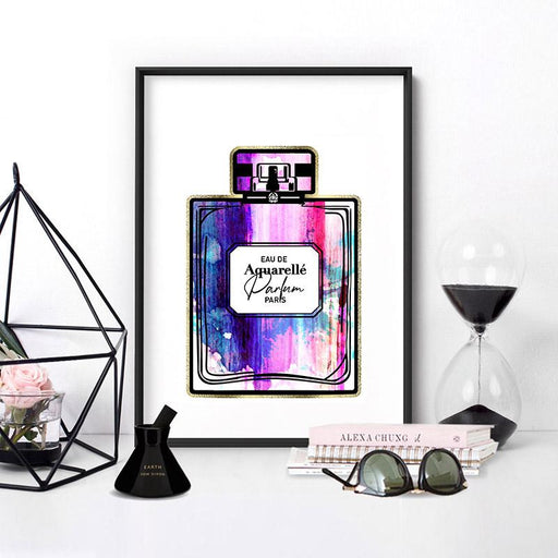 Rainbow Grunge Watercolour Perfume Bottle - Art Print - Ozark Home