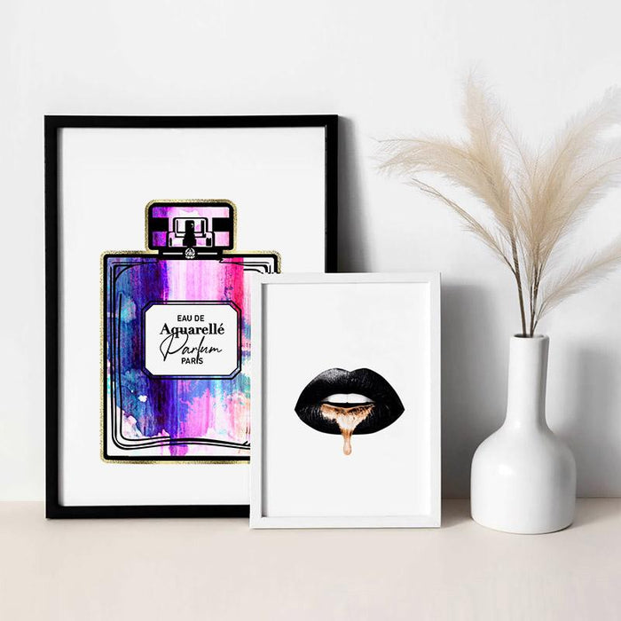 Rainbow Grunge Watercolour Perfume Bottle - Art Print - Ozark Home