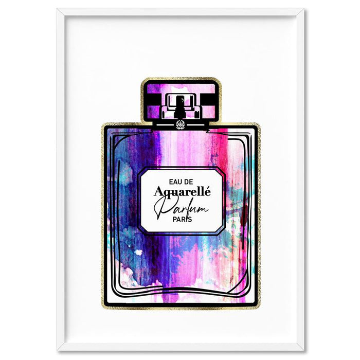 Rainbow Grunge Watercolour Perfume Bottle - Art Print - Ozark Home