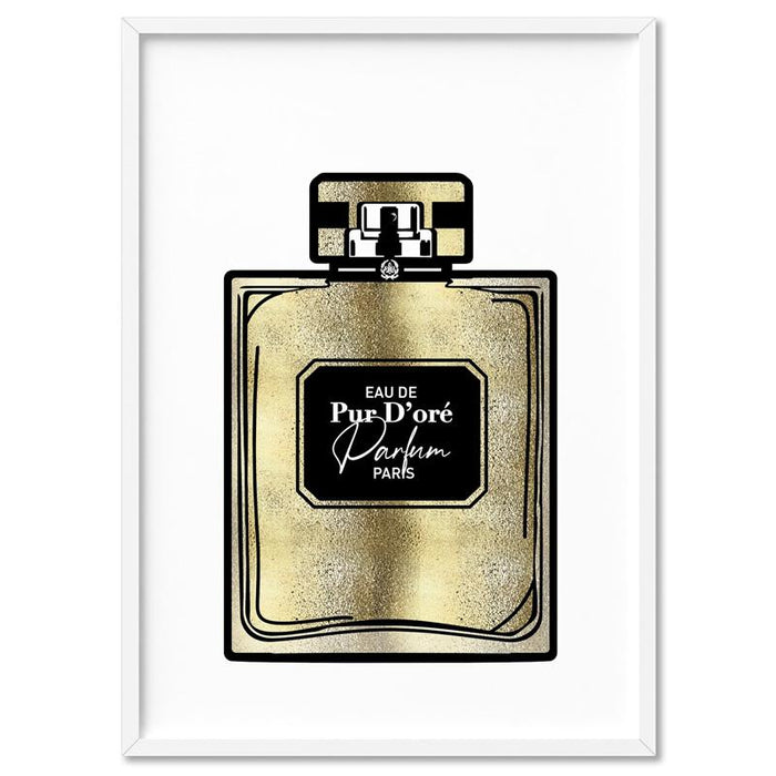 Solid Gold Perfume Bottle (faux look foil) - Art Print - Ozark Home