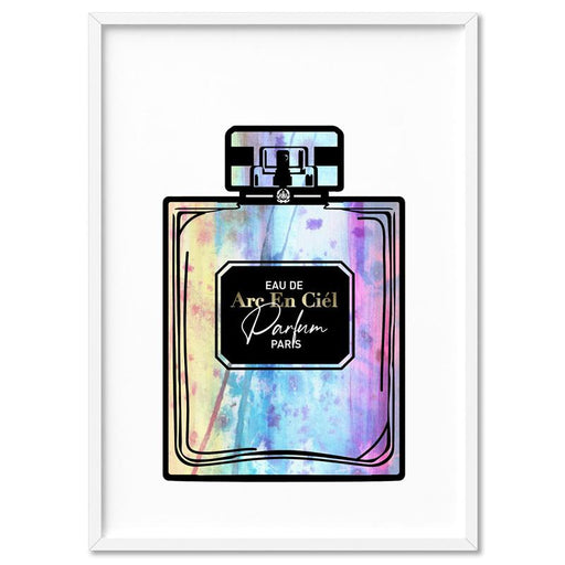 Watercolour Perfume Bottle in Rainbow - Art Print - Ozark Home