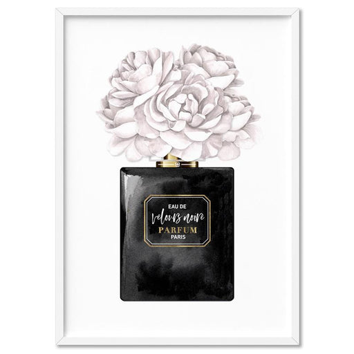 Black & White Floral Perfume Bottle - Art Print, Wall Art, Ozark Home 