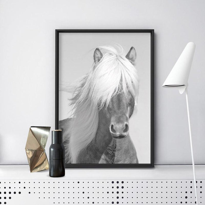 Horse Portrait in Black & White - Art Print - Ozark Home