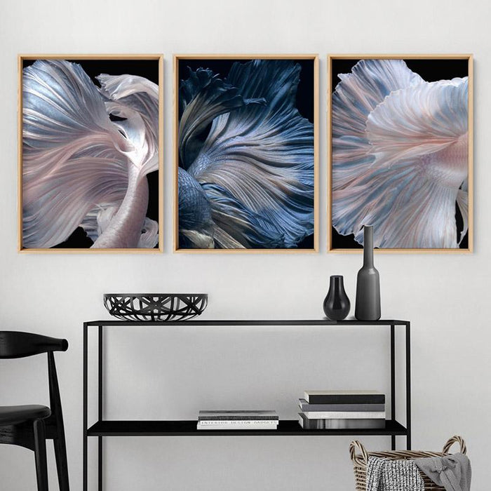 Japanese White I Betta Fighting Fish - Art Print - Ozark Home