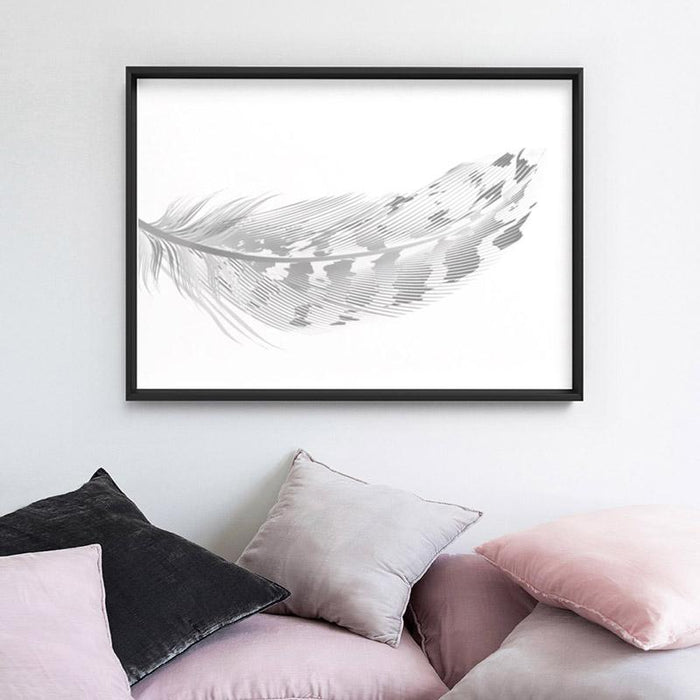 Speckled Feather Black & White - Art Print - Ozark Home