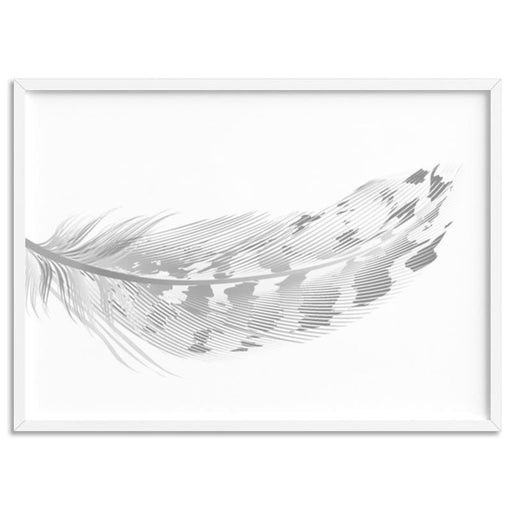 Speckled Feather Black & White - Art Print - Ozark Home