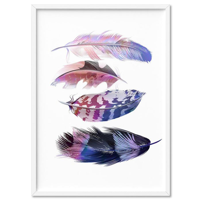 Falling Feathers in Pinks and Purples - Art Print - Ozark Home