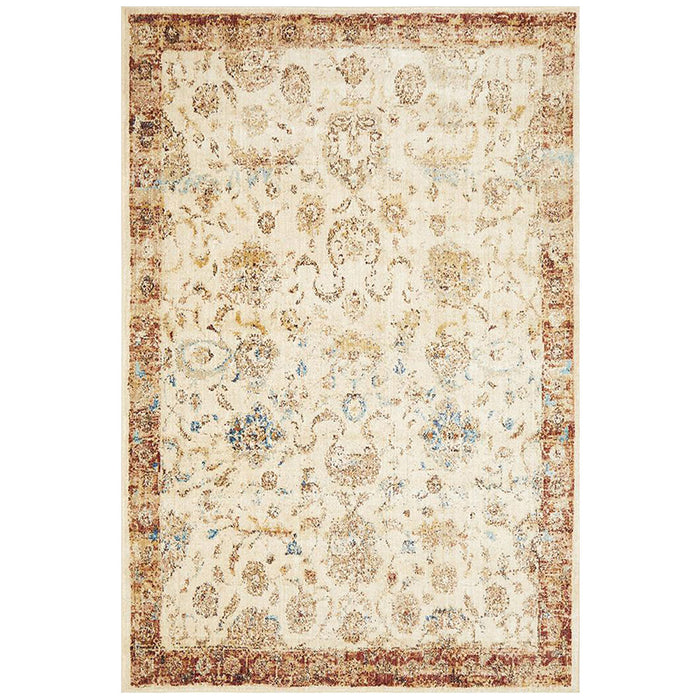 Alexandria Ivory Floral Medallion Contemporary Rug, Rugs, Ozark Home 