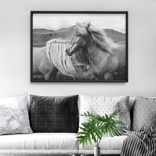 Horses Embrace in B&W - Art Print - Ozark Home