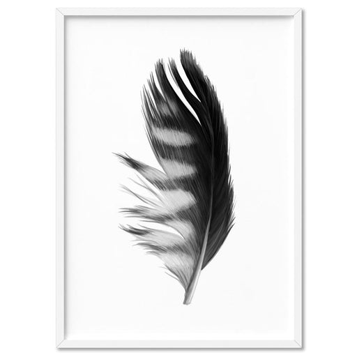 Feather Black & White III - Art Print, Wall Art, Ozark Home 