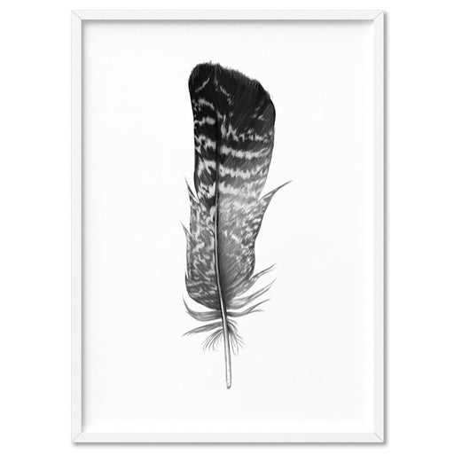 Feather Black & White V- Art Print, Wall Art, Ozark Home 