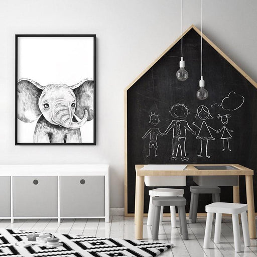 Elephant Baby Peek a Boo Animal - Art Print, Wall Art, Ozark Home 