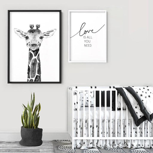 Giraffe Baby Peek a Boo Animal - Art Print, Wall Art, Ozark Home 