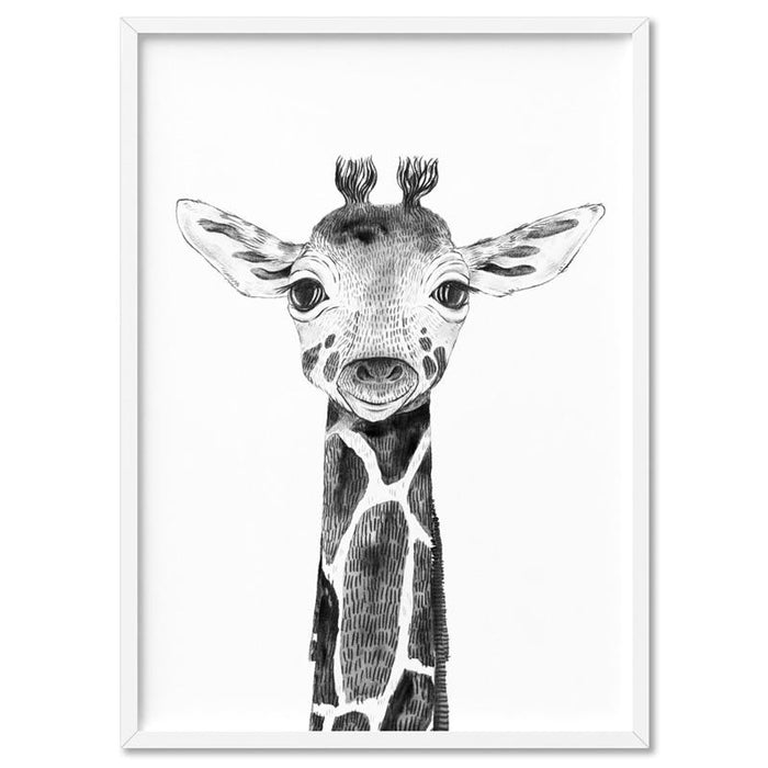 Giraffe Baby Peek a Boo Animal - Art Print, Wall Art, Ozark Home 