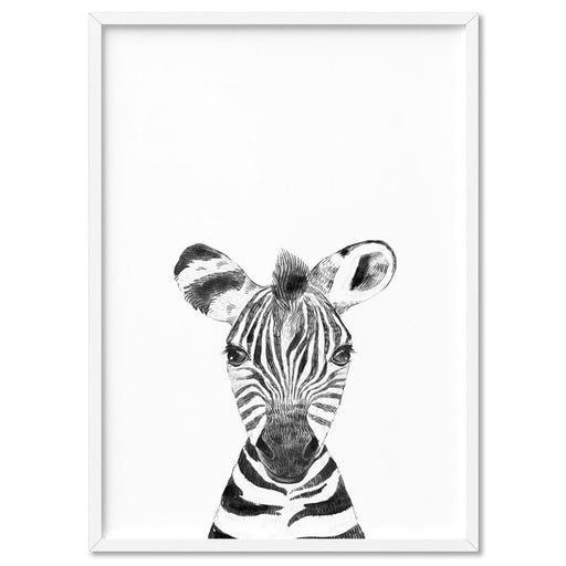 Zebra Baby Peek a Boo Animal - Art Print, Wall Art, Ozark Home 