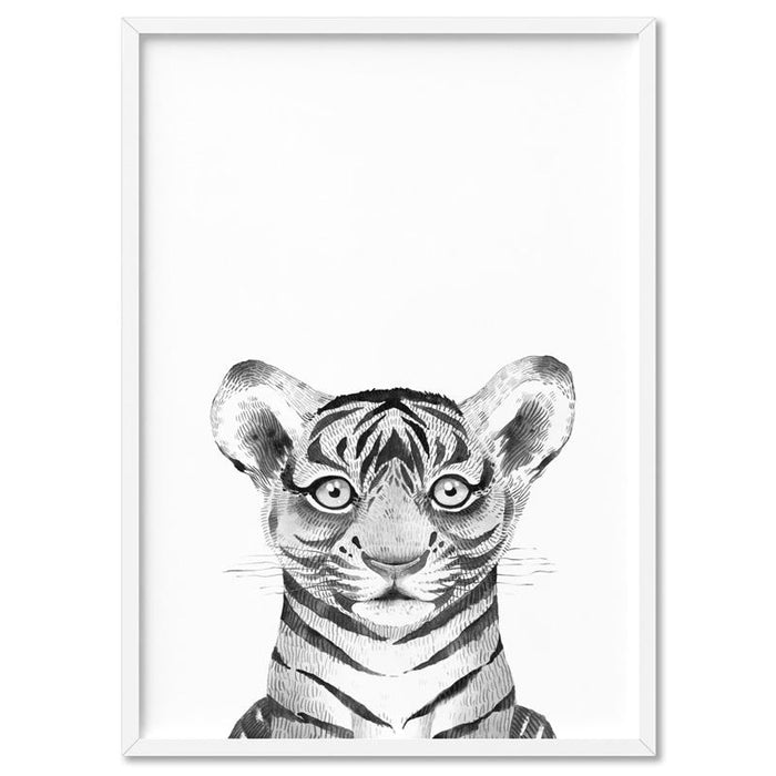 Tiger Baby Peek a Boo Animal - Art Print, Wall Art, Ozark Home 