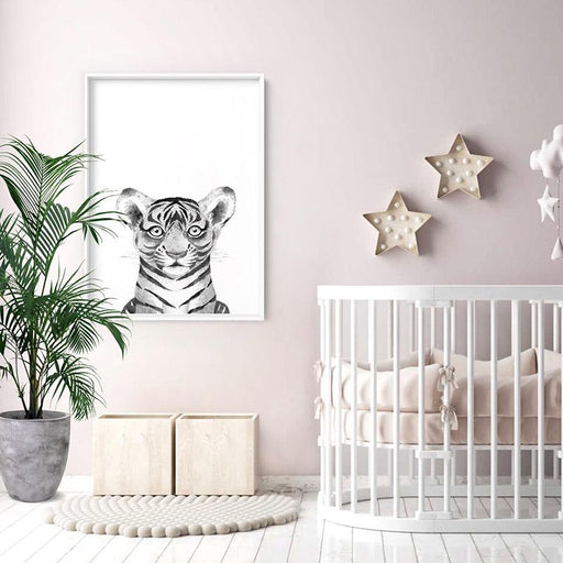 Tiger Baby Peek a Boo Animal - Art Print, Wall Art, Ozark Home 