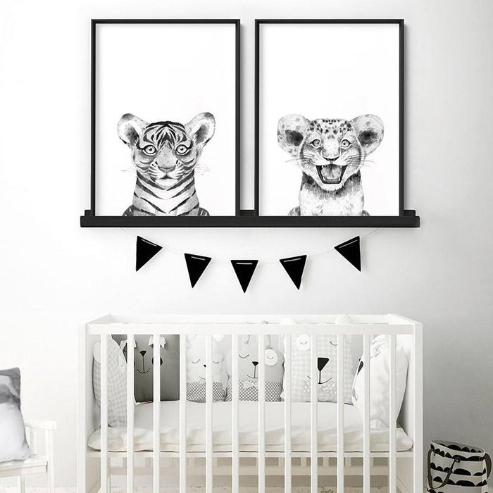 Tiger Baby Peek a Boo Animal - Art Print, Wall Art, Ozark Home 