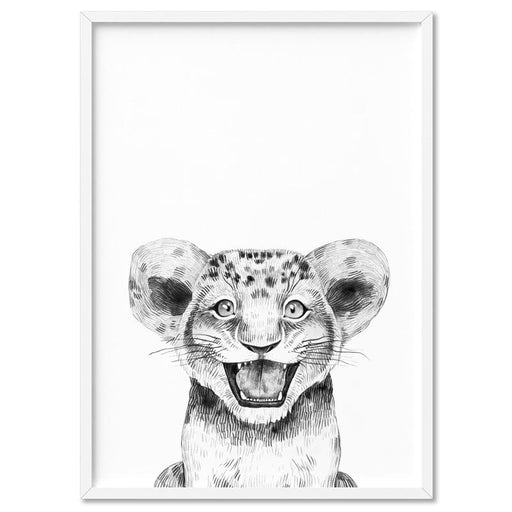 Lion Baby Peek a Boo Animal - Art Print, Wall Art, Ozark Home 