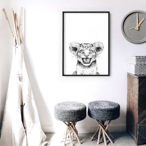 Lion Baby Peek a Boo Animal - Art Print, Wall Art, Ozark Home 