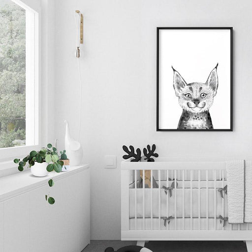 Bobcat Baby Peek a Boo Animal - Art Print, Wall Art, Ozark Home 