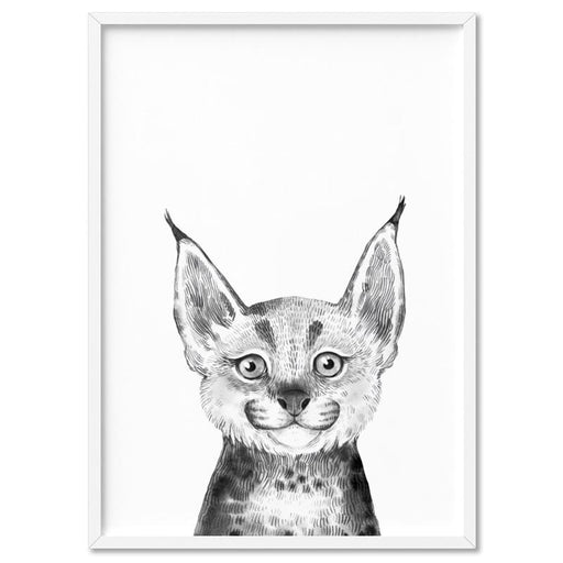 Bobcat Baby Peek a Boo Animal - Art Print, Wall Art, Ozark Home 