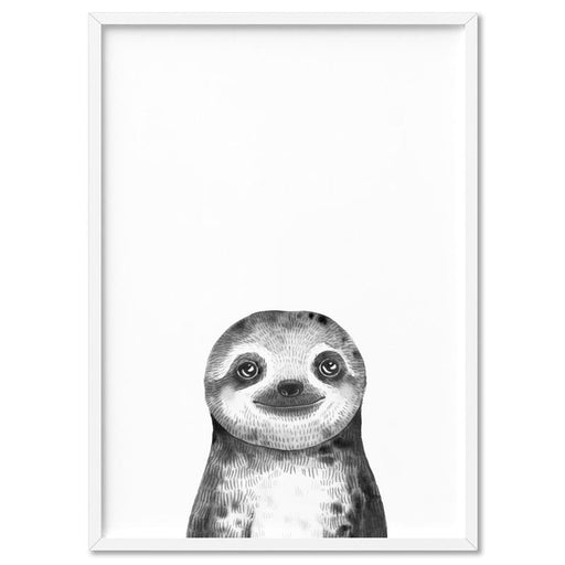 Sloth Baby Peek a Boo Animal - Art Print, Wall Art, Ozark Home 