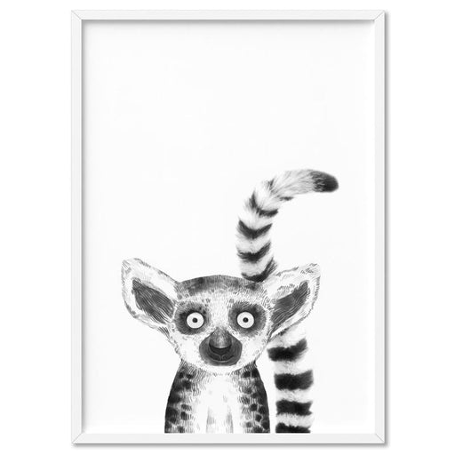 Lemur Baby Peek a Boo Animal - Art Print, Wall Art, Ozark Home 