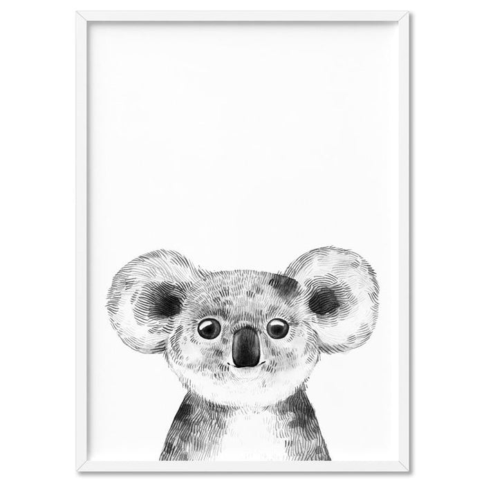 Koala Baby Peek a Boo Animal - Art Print, Wall Art, Ozark Home 