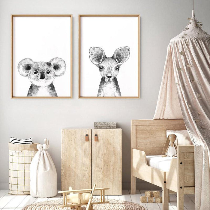 Koala Baby Peek a Boo Animal - Art Print, Wall Art, Ozark Home 