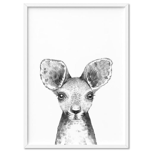 Kangaroo Joey Baby Peek a Boo Animal - Art Print, Wall Art, Ozark Home 