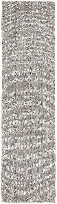 Amroha Grey Handloom Woollen Jute Runner Rug, Rugs, Ozark Home 