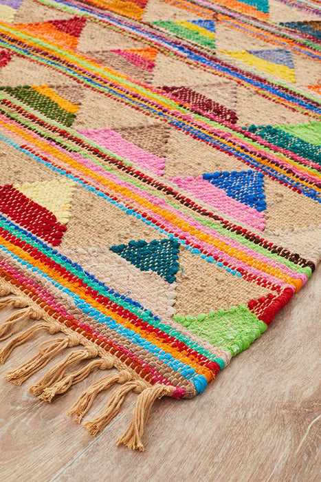 Adoni Multicoloured Bunting Woven Rug, Rugs, Ozark Home 