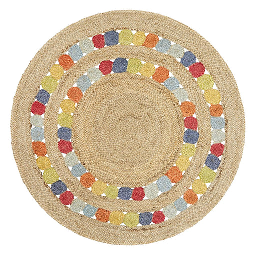 Adoni Muticoloured Round Fruit Salad Rug, Rugs, Ozark Home 