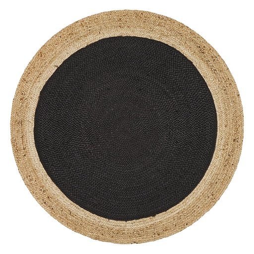 Adoni Black Round Polo Jute Rug, Rugs, Ozark Home 