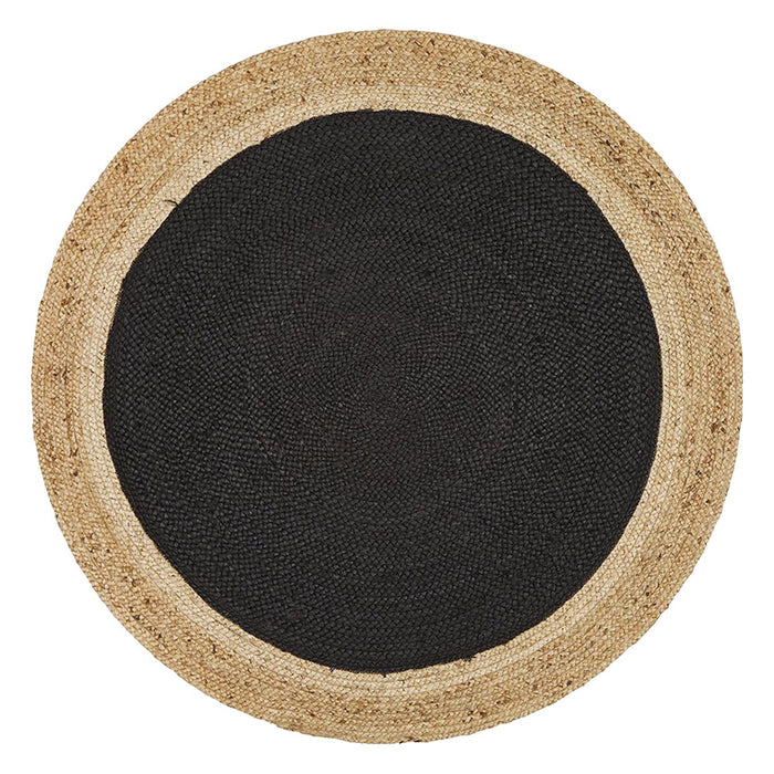 Adoni Black Round Polo Jute Rug, Rugs, Ozark Home 