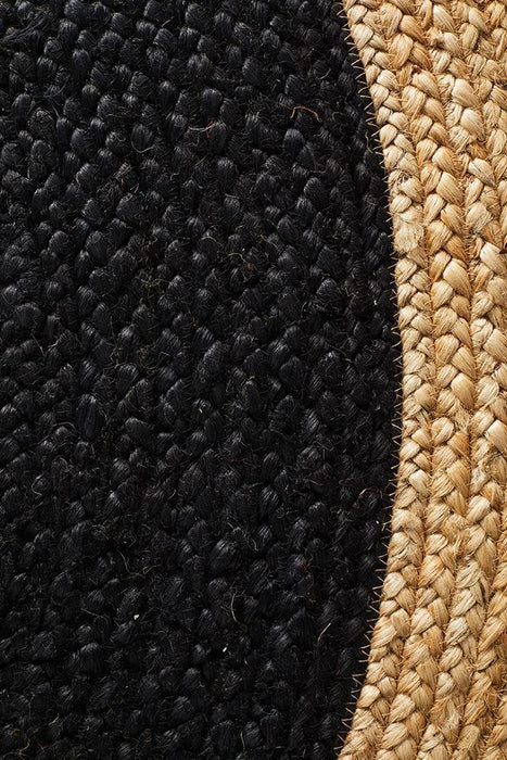 Adoni Black Round Polo Jute Rug, Rugs, Ozark Home 