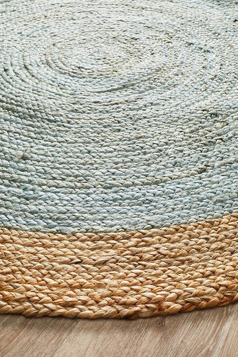 Adoni Baby Blue Round Polo Jute Rug, Rugs, Ozark Home 