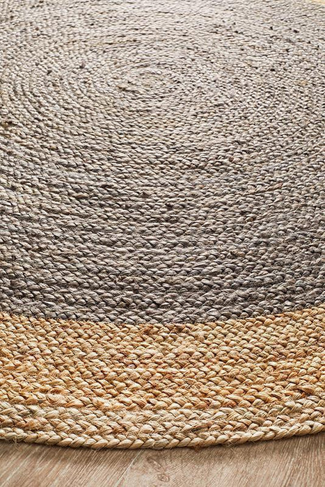 Adoni Charcoal Round Polo Jute Rug, Rugs, Ozark Home 