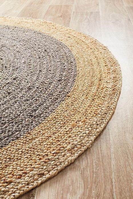 Adoni Charcoal Round Polo Jute Rug, Rugs, Ozark Home 