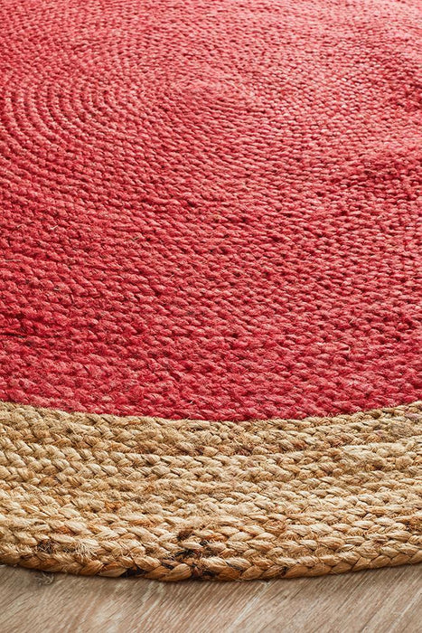 Adoni Cherry Round Polo Jute Rug, Rugs, Ozark Home 